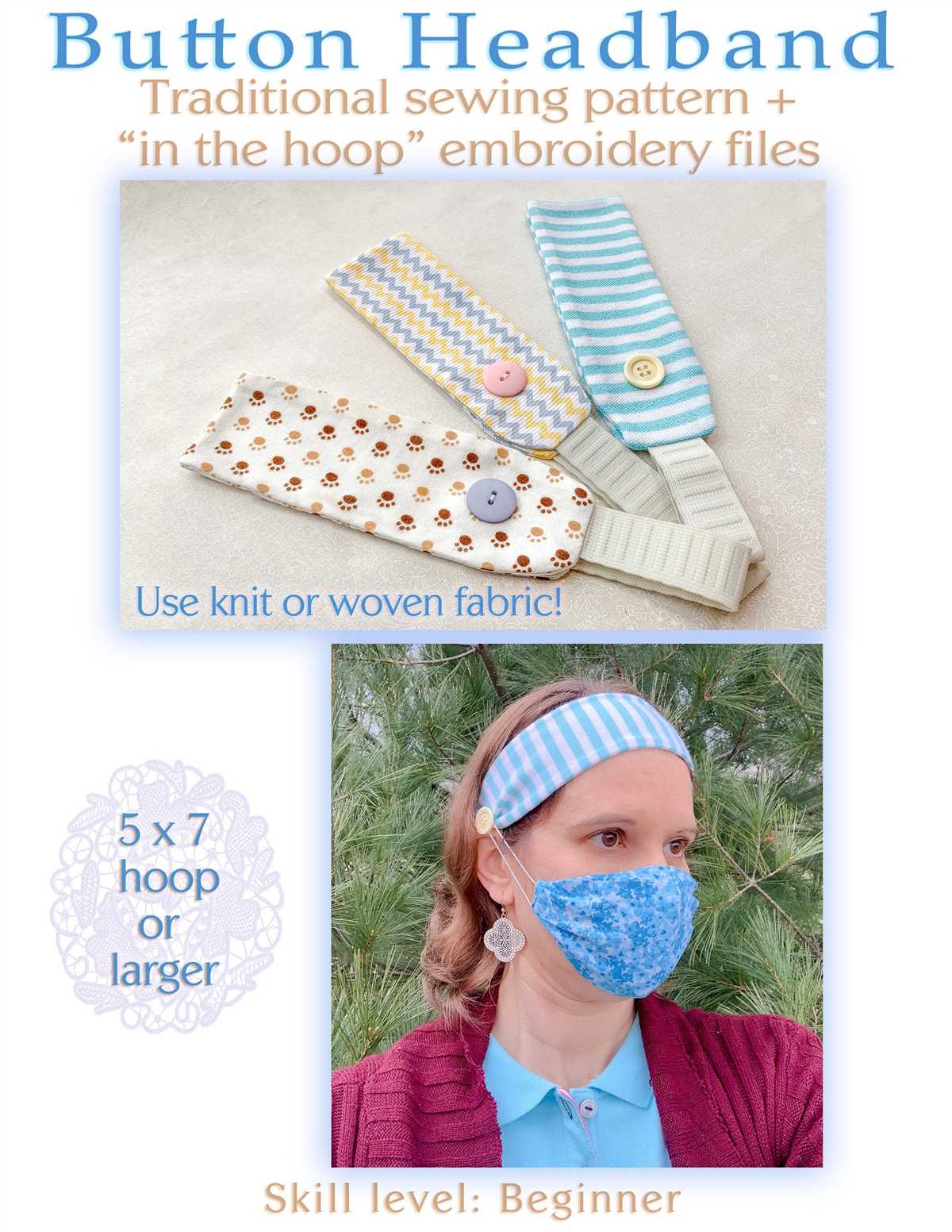 Knitted mask extender pattern