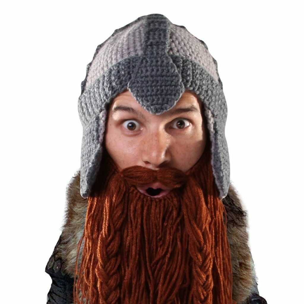 Knitted viking hat and beard pattern