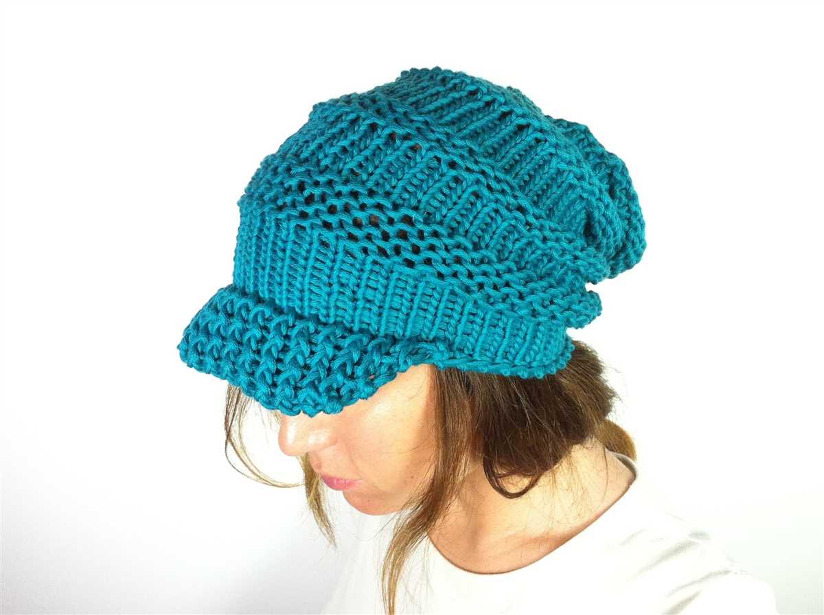 Knit hat with visor pattern free