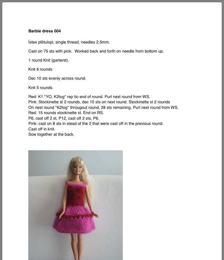 Free doll knitting patterns for beginners
