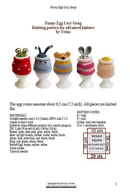 Free bunny egg cosy knitting pattern