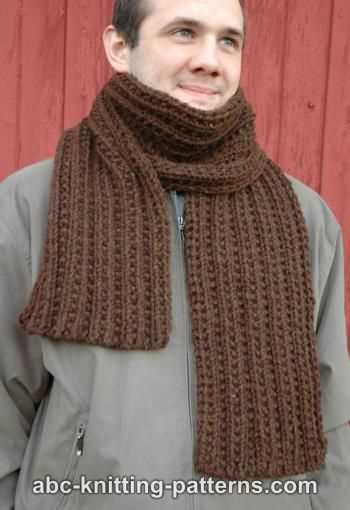 Free easy knitting patterns mens scarf
