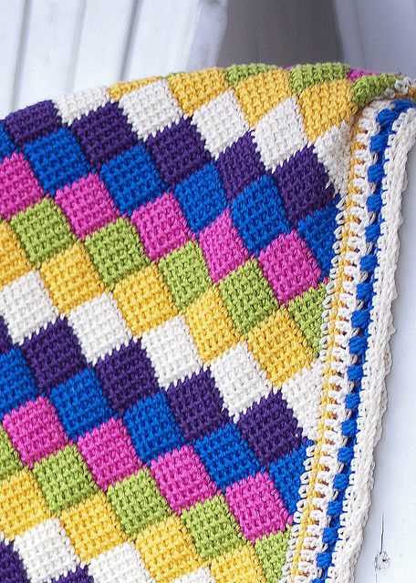 Knitted block blanket pattern