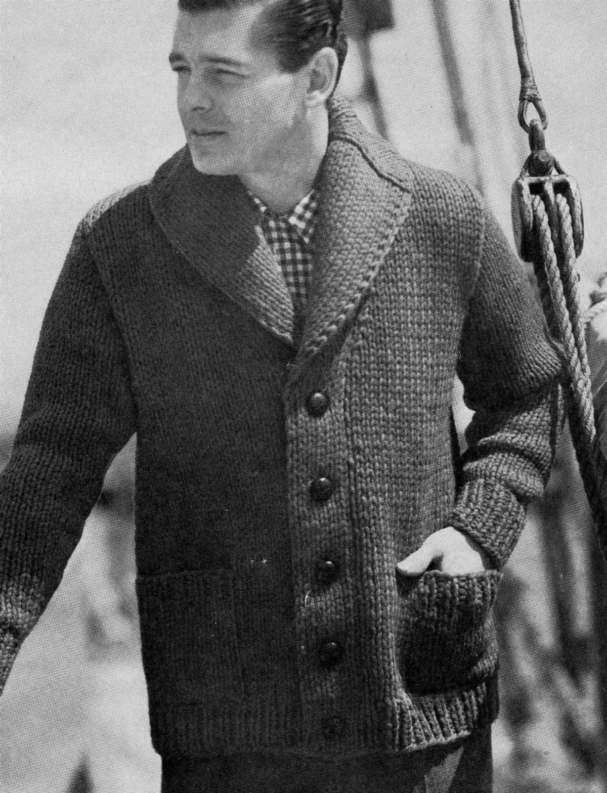 Mens sweater knitting pattern shawl collar