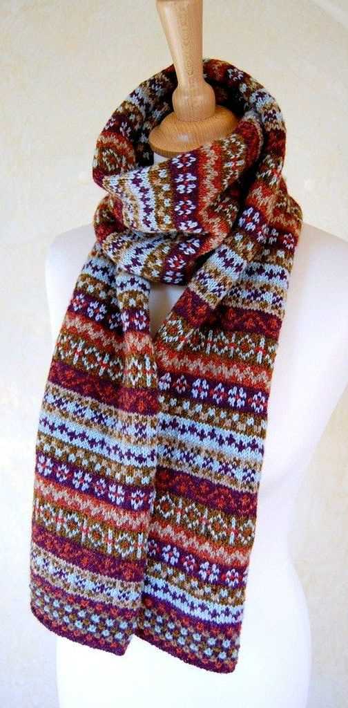 Free fair isle scarf knitting patterns