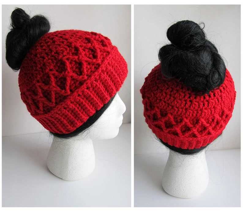 Free knit pattern for ponytail hat