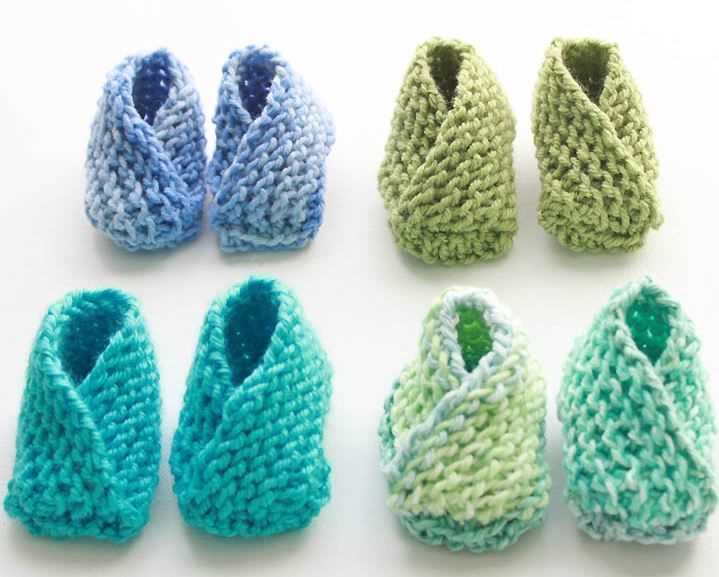 Free knitted baby booties pattern