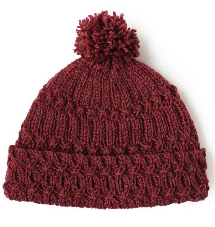 Free knitted pom pom hat pattern