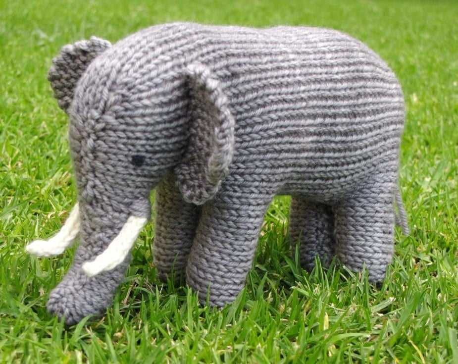 Free knitting pattern for elephant toy