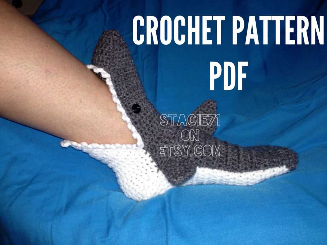 Free knitting pattern for shark slippers