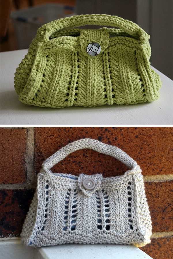 Free knitting pattern for small drawstring bag