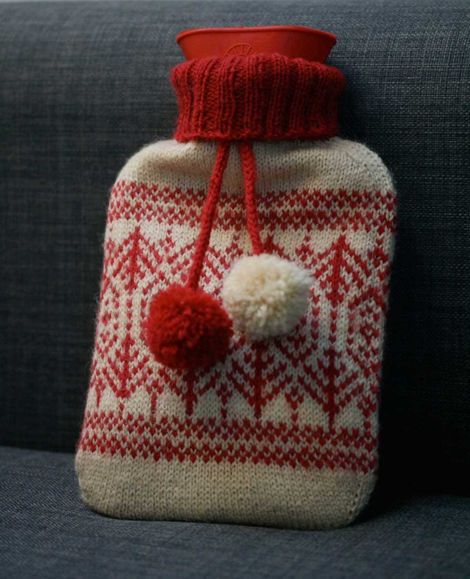 Free knitting pattern hot water bottle cover uk