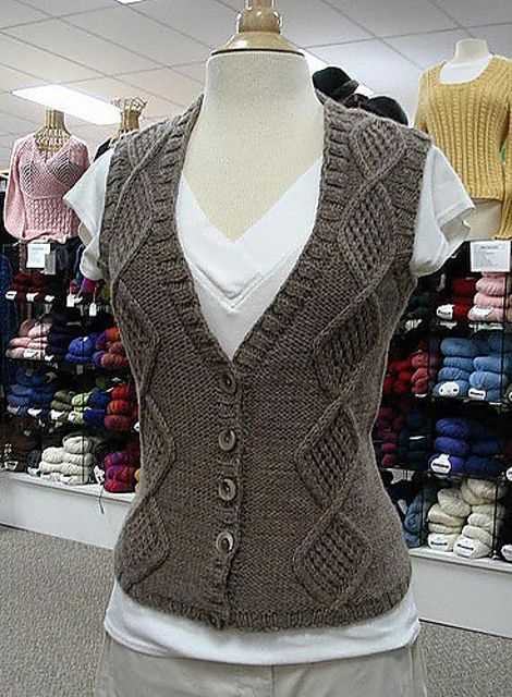Free knitting pattern ladies v neck vest