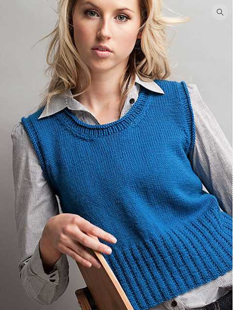 Free knitting pattern ladies v neck vest
