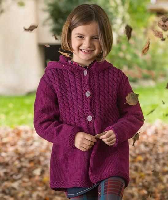 Free knitting patterns for childrens hooded cardigans