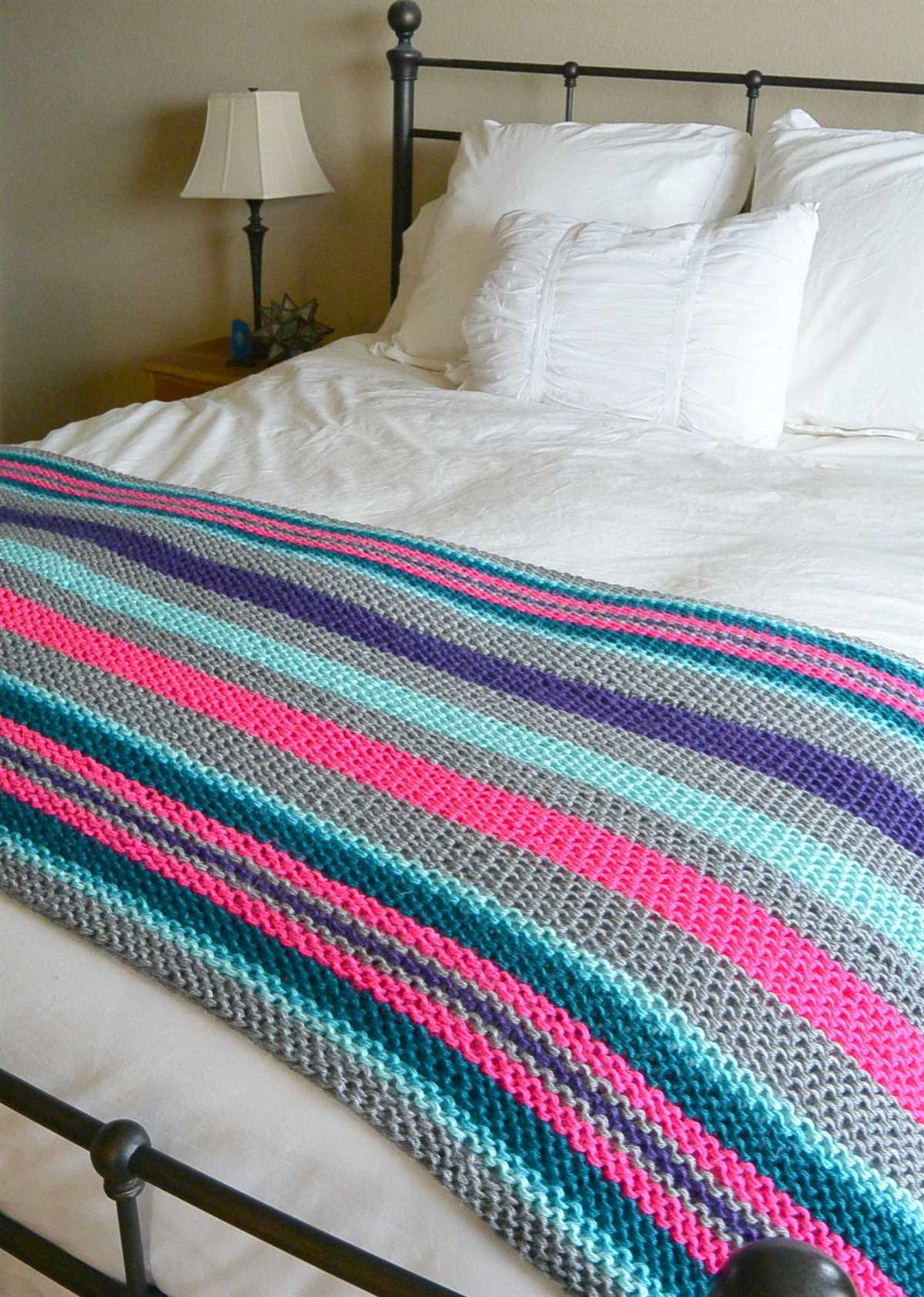 Striped blanket knitting pattern free