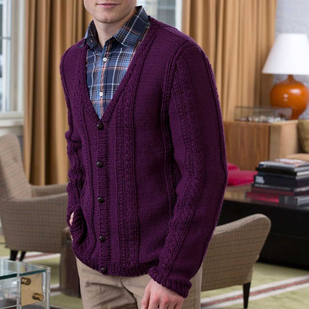 Free mens cardigan knitting patterns