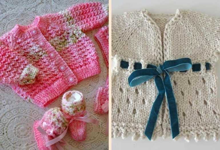 Knitting patterns for newborn cardigans