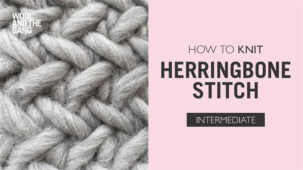Herringbone stitch knitting pattern