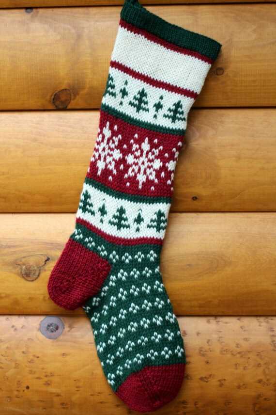 Free patterns for hand knit christmas stockings