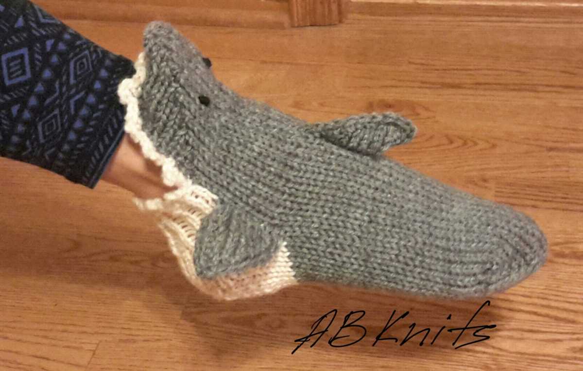 Knitted shark slippers free pattern