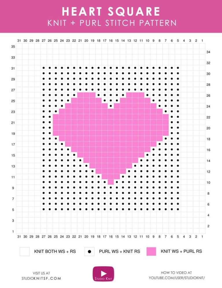 Easy knit heart pattern