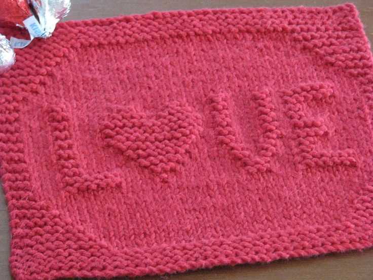 Knitted heart dishcloth pattern by emily
