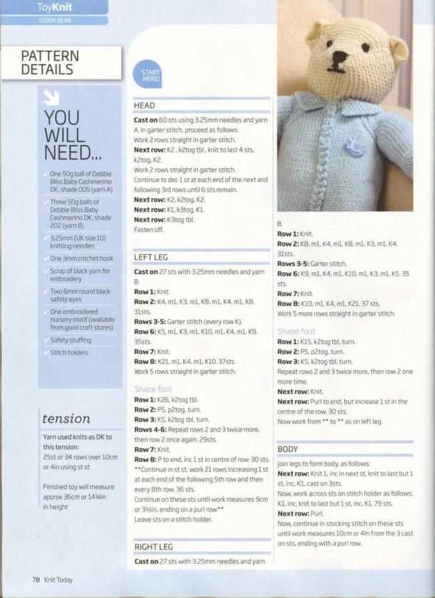 Free teddy knitting patterns to download