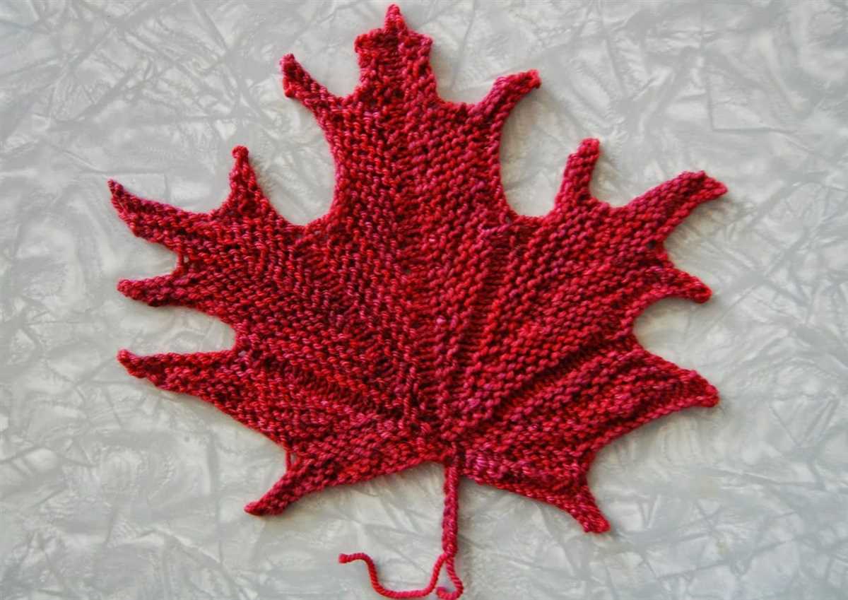 Free knit leaf pattern