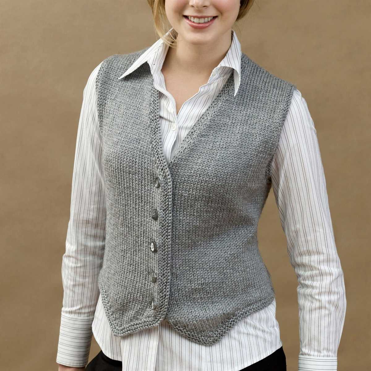 Free v-neck vest knitting pattern