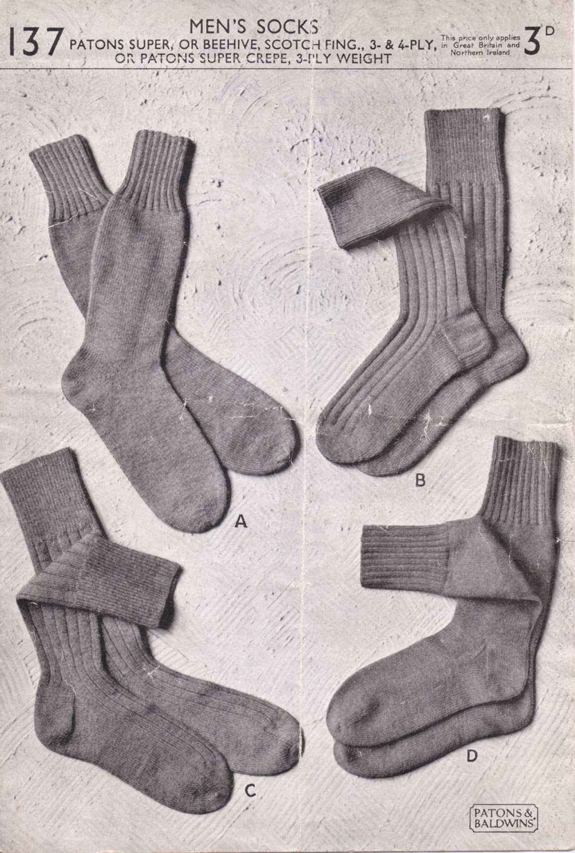 Free mens sock patterns knitting