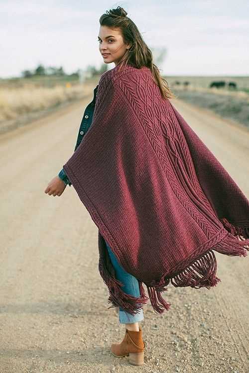 Ruana wrap knitting pattern