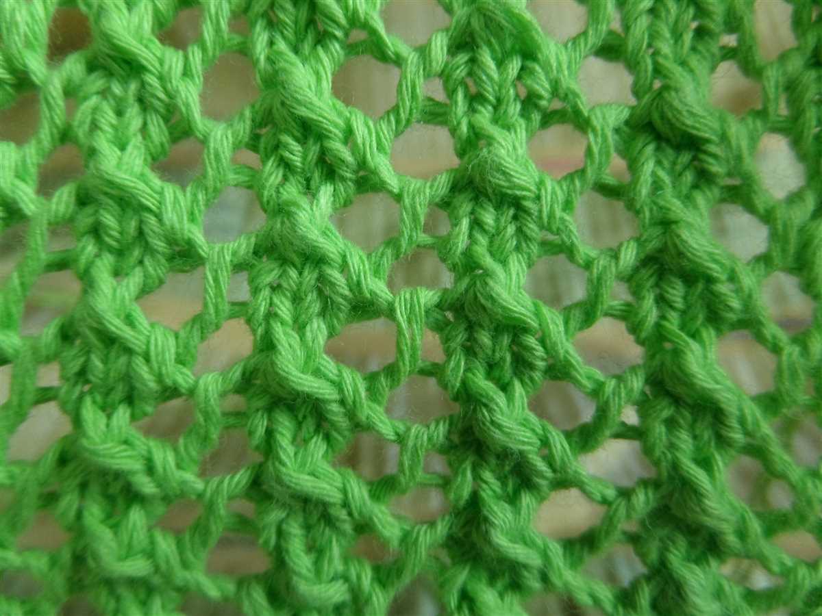Open mesh knitting pattern