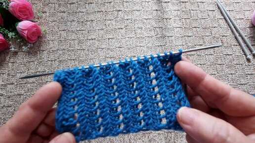 Two row lace pattern knitting