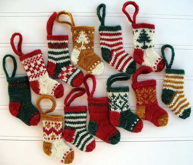 Knitting pattern mini christmas stocking