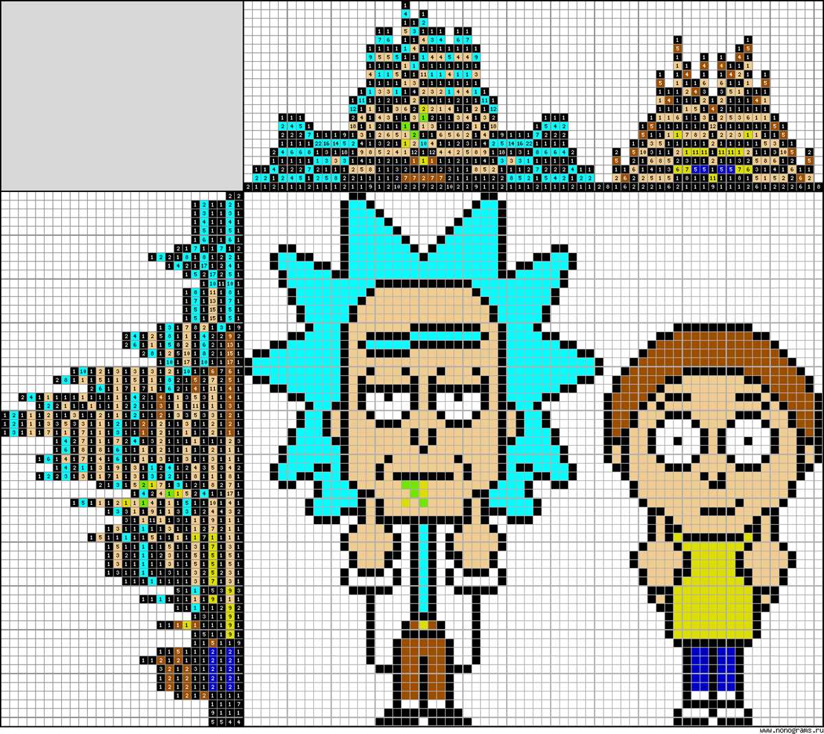 Rick and morty knitting pattern