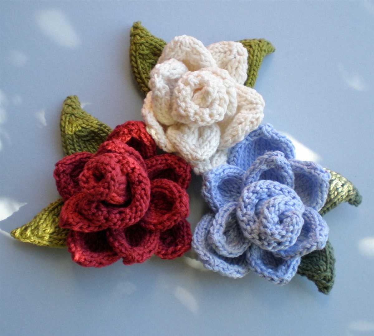 Knitted flower corsage free pattern