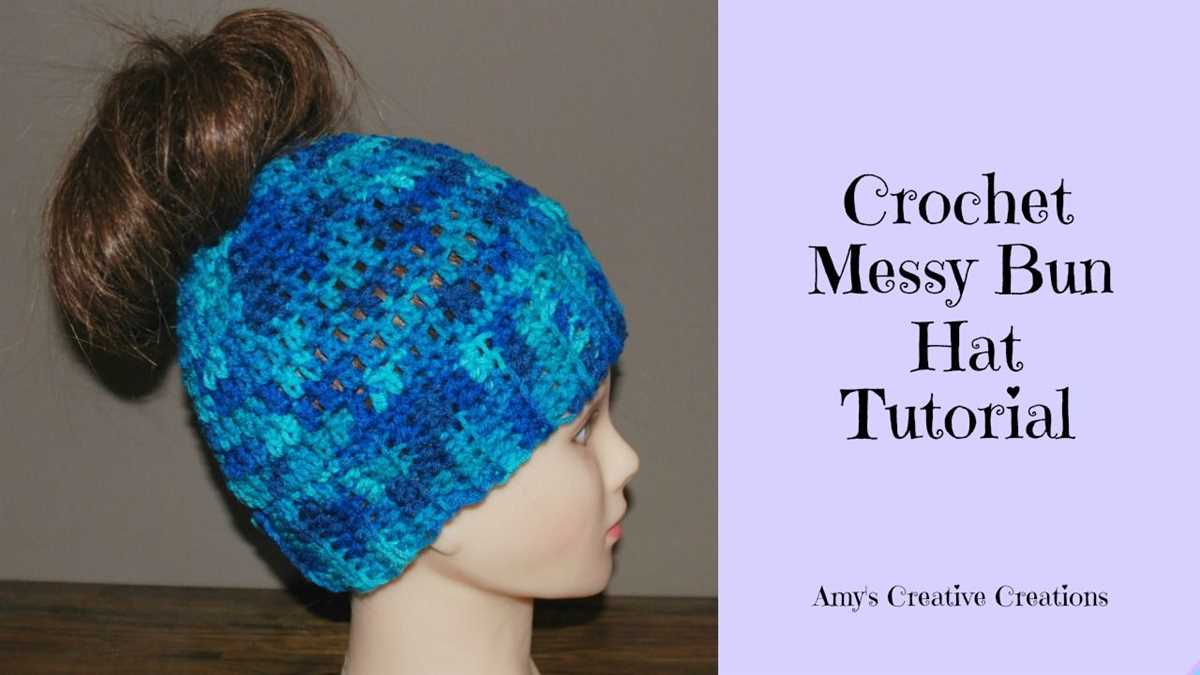 Messy bun hat pattern knit