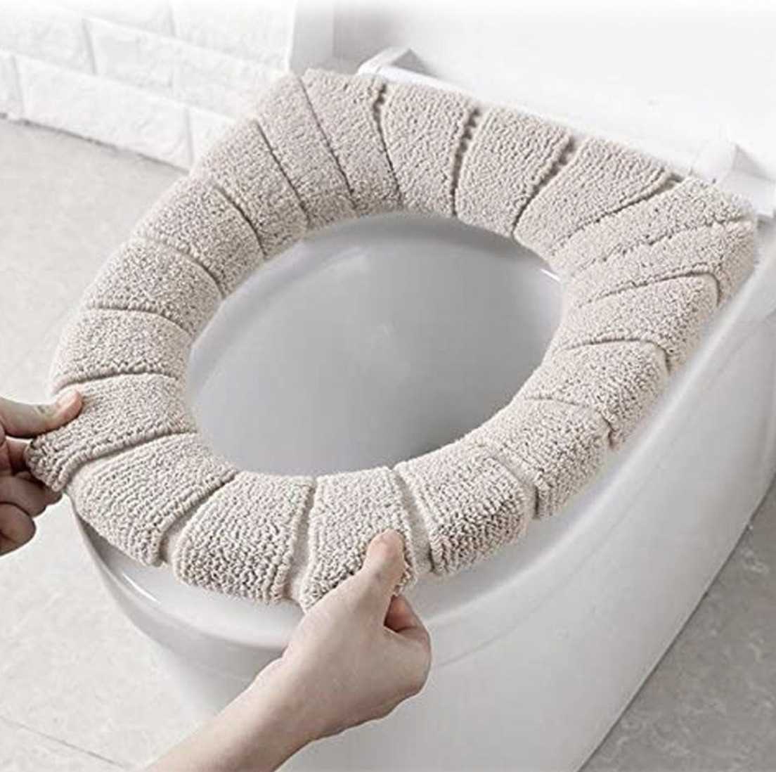 Knit toilet lid cover pattern
