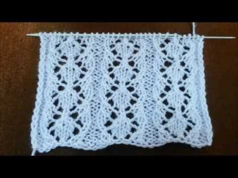 Diamond eyelet knitting pattern