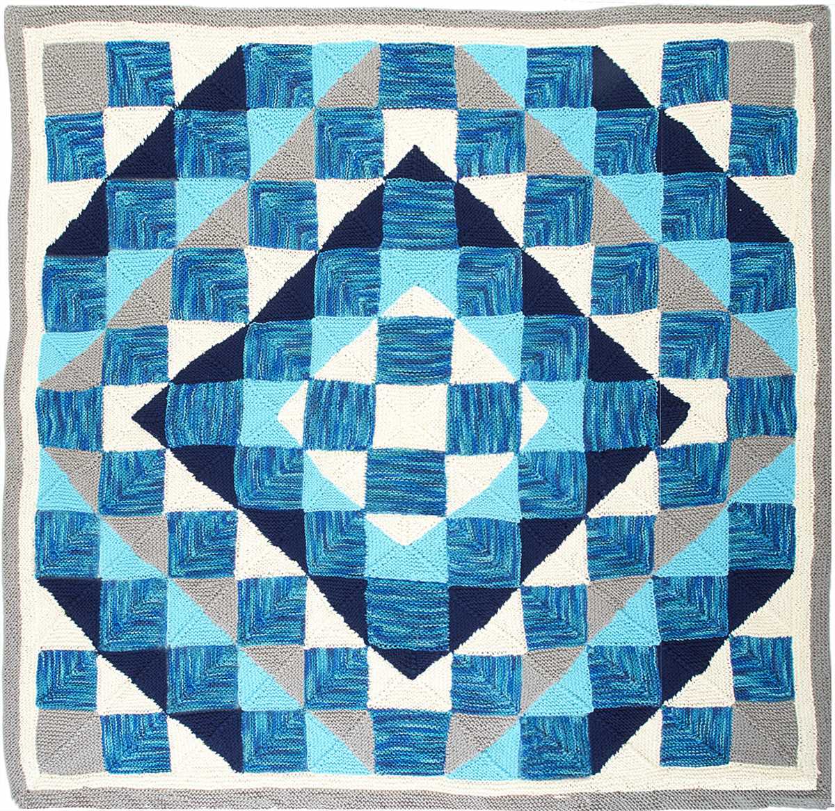 Geometric knit blanket patterns