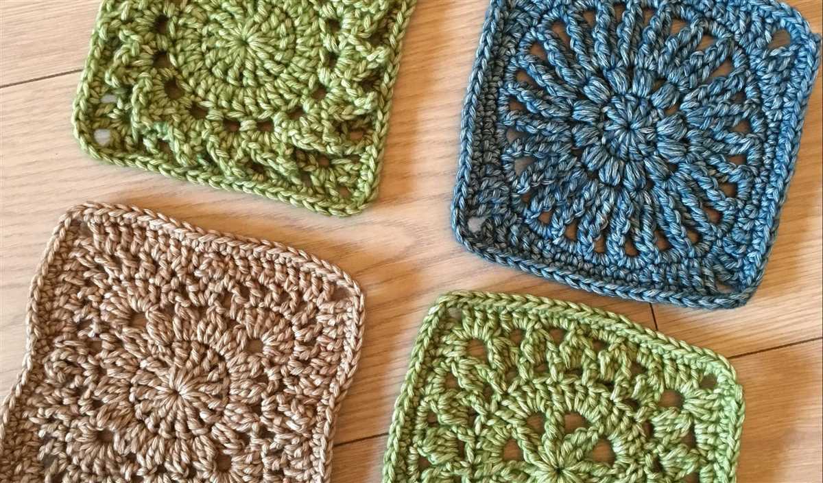 Granny square pattern knitting
