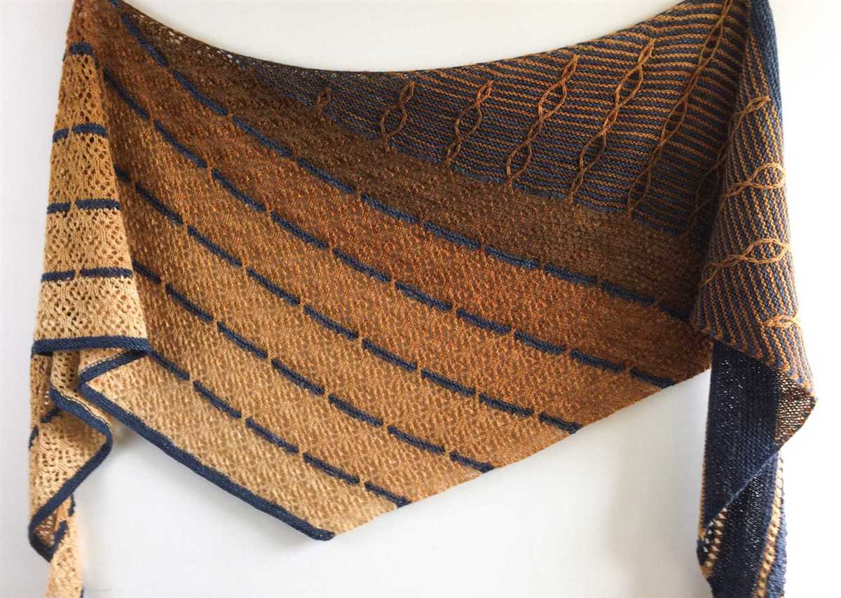 Asymmetrical shawl knitting pattern