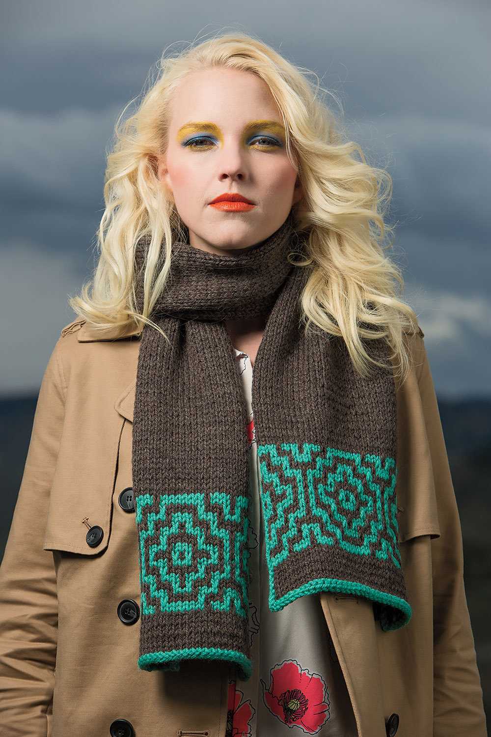 Mosaic scarf knitting pattern