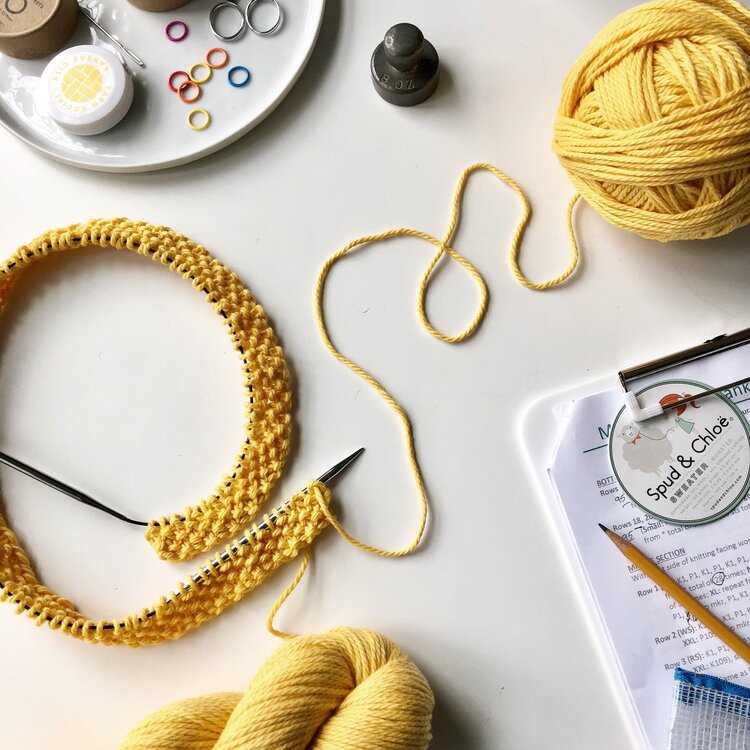 Knitted sweater pattern on circular needles