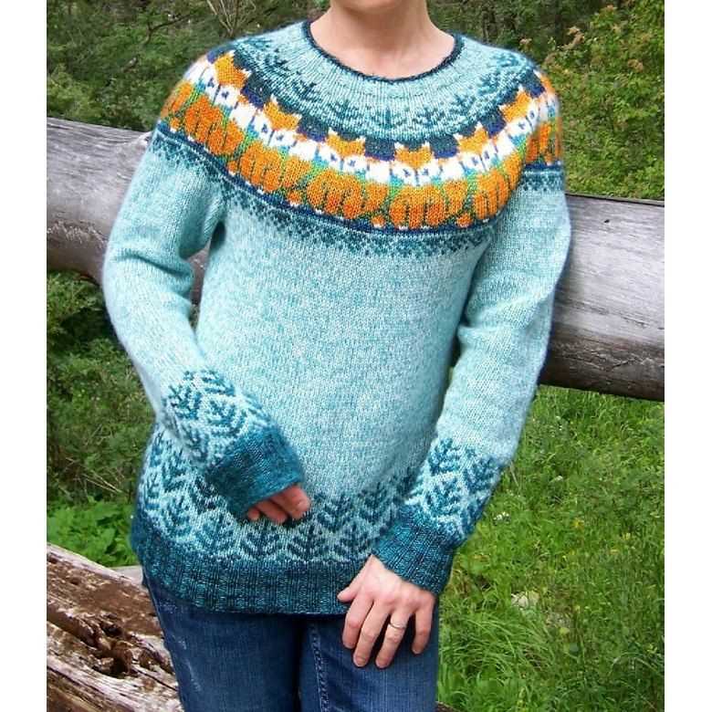Fox sweater knitting pattern