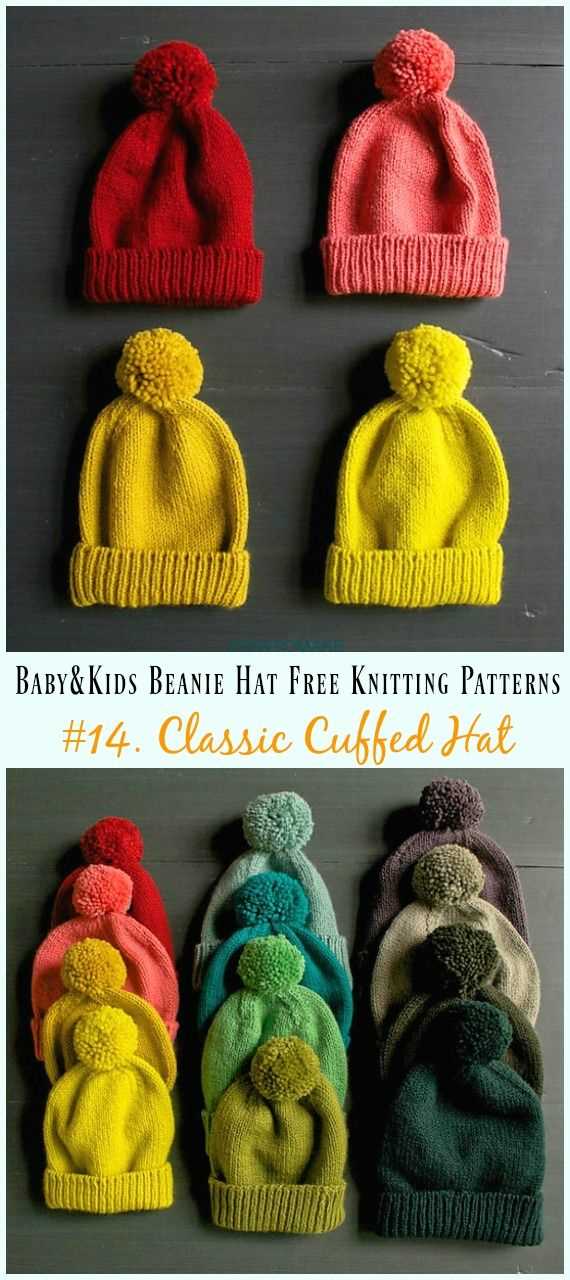 Childs knitted beanie pattern