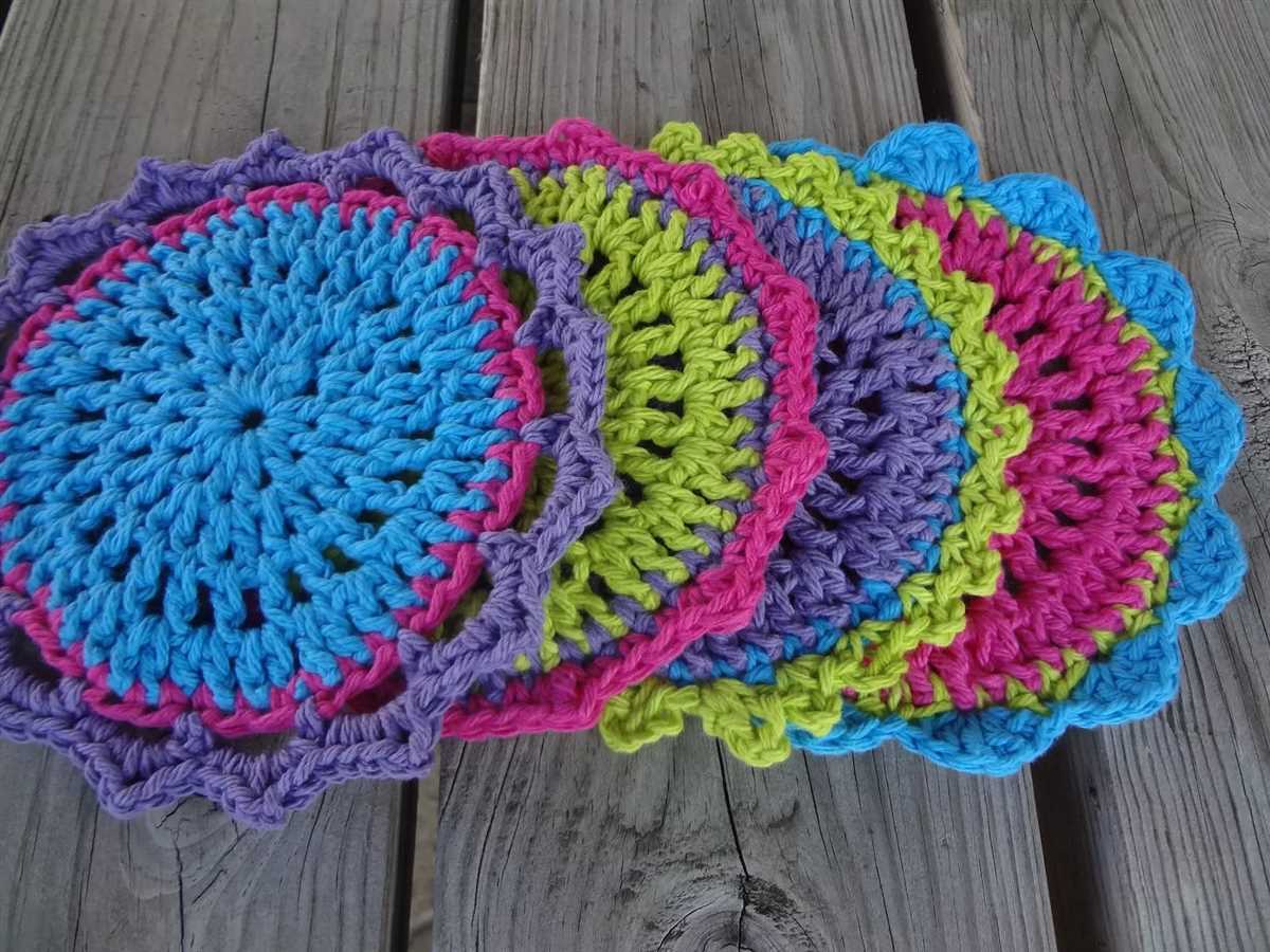 Round knitted dishcloth pattern