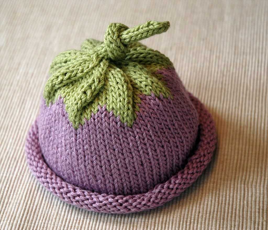Eggplant hat knitting pattern