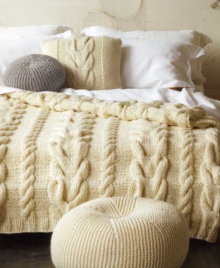 Knitted bedspread pattern